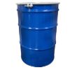 Picture of 55 Gallon Blue Steel Open Head Drum, White Cover, Unlined, w/2" x 2" & 3/4", Tri-Sure Fitting, Bolt Ring, UN Rated