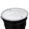 Picture of 55 Gallon Black Steel Open Head Drum, Unlined, White Cover, 2" x 3/4" Tri-Sure, Bolt Ring, UN Rated