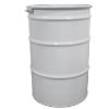 Picture of 55 Gallon White Steel Open Head Drum, Phenolic Lining, 2" X 3/4" Nylon Tri-Sure, Lever Lock Ring, UN Rated