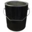 Picture of 1 Gallon Black Round Paint Can, Unlined, w/ Attached Metal Bail