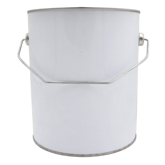 Picture of 1 Gallon Round White Paint Can, Unlined, Metal Bail