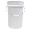 Picture of 6 GALLON WHITE HDPE OPEN HEAD PAIL W/ CHILD WARNING LABEL, METAL HANDLE