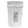 Picture of 6 GALLON WHITE HDPE OPEN HEAD PAIL W/ CHILD WARNING LABEL, METAL HANDLE