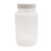 Picture of 8 oz Natural HDPE Plastic Wide Mouth Round Packer Bottle, 48-400, w/ White F217 Cap