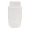 Picture of 8 oz Natural HDPE Plastic Wide Mouth Round Packer Bottle, 48-400, w/ White F217 Cap