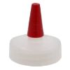 Picture of 38 mm 38-400 Natural LDPE Plastic Yorker Spout Cap, w/ Red Sealer Long Tip Cap