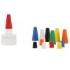 Picture of 24 mm, 24-410 Natural LDPE Plastic Yorker Spout Cap w/ Red Long Tip, Easy Peel Heat Seat, Foam Gasket