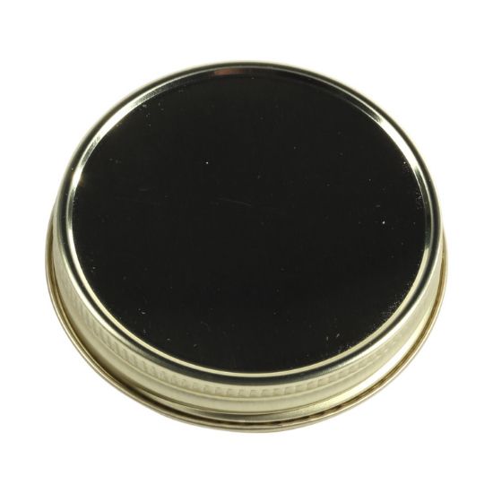 Picture of 58 mm, 58-400 Gold Metal Screw Cap, No Button, w/ Plastisol Liner