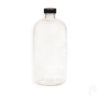 Picture of 32 oz Flint Boston Round Bottle, 33-400 w/ Black Phenolic Cap