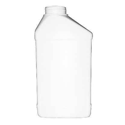 Picture of 32 oz White HDPE Plastic Solid F-Style Bottle, No Handle, w/ View Stripe, 45-400, 67 Gram