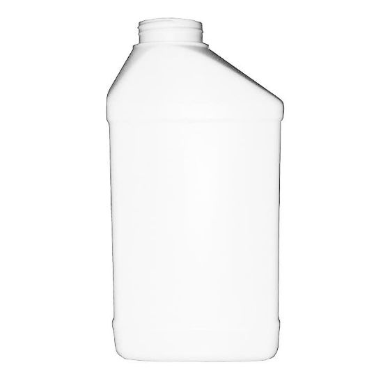Picture of 32 oz White HDPE Plastic Solid F-Style Bottle, No Handle, w/ View Stripe, 45-400, 67 Gram