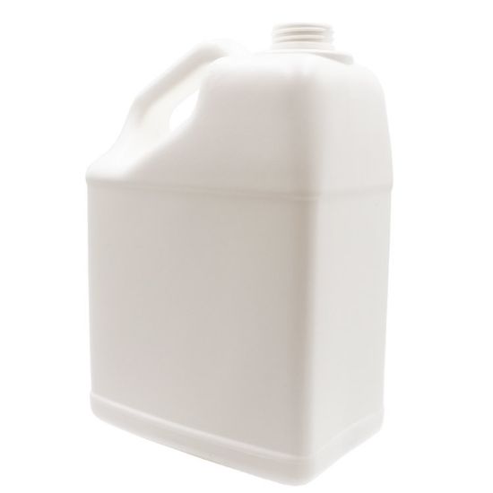 Picture of 128 oz White HDPE Plastic Slant Handle F-Style Bottle, 38-400, 120 Gram