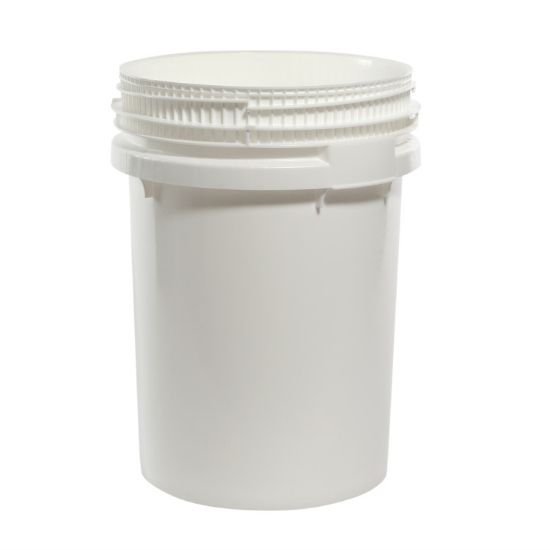 Picture of 12.2 Gallon White HDPE Plastic Screw Top Open Head Pail, 3rd Generation, UN Rating