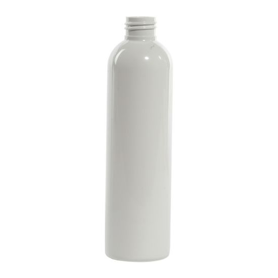 Picture of 8 oz White PET Plastic Cosmo Round Bottle, 24-410, 23.5 Gram