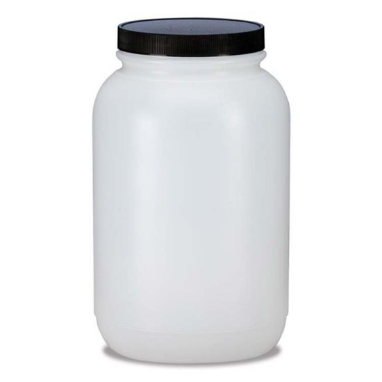Picture of 128 oz Natural HDPE Plastic Wide Mouth Jar, 110-400, 110 Gram, 4x1, Kraft Box