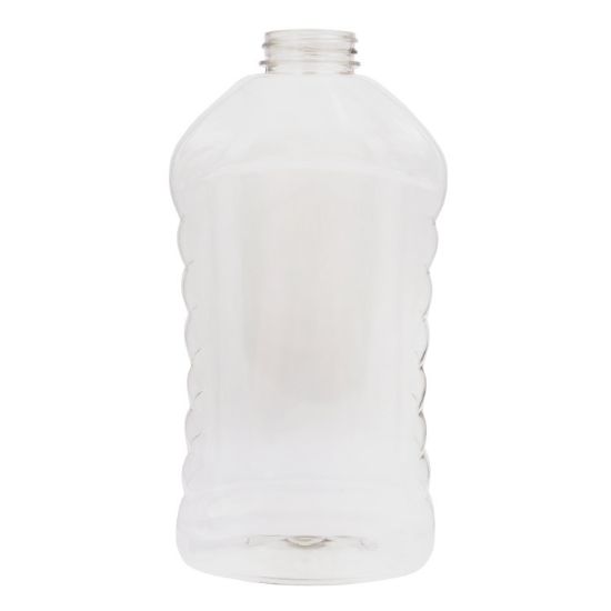 Picture of 48 oz Clear PET Plastic Inverted Ribbed Hour Glass Bottle, 38-400