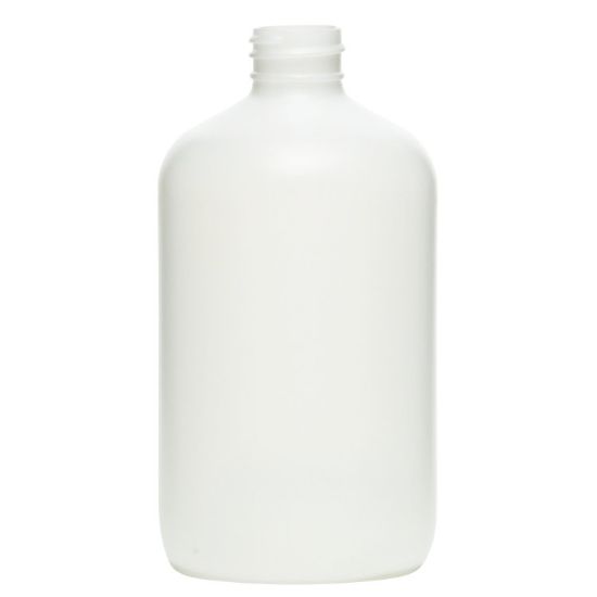 Picture of 16 oz Natural HDPE Plastic Boston Round Bottle, 28-400, 35 Gram