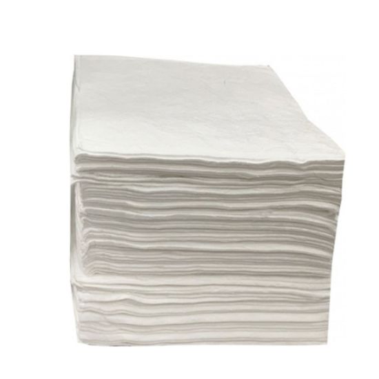 Picture of 16" x 18" White Oil Only Absorbent Pad, Contractor Grade Heavy Weight White Pad, 100 per Bale, 18 Gallon Capacity