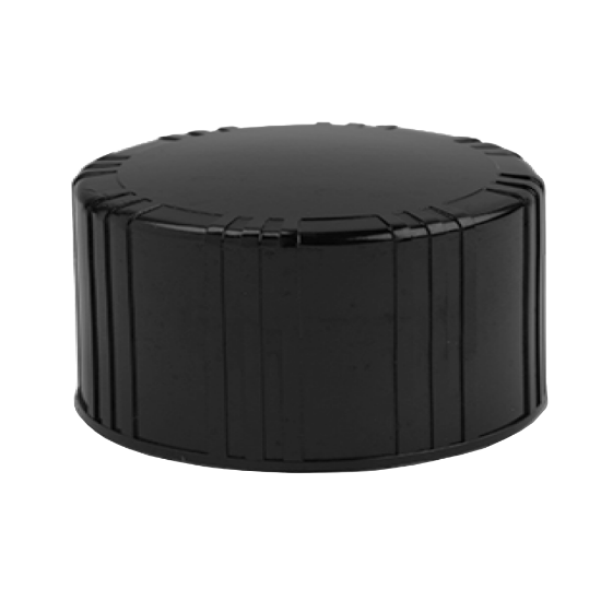 Picture of 38 mm, 38-439 Black Phenolic Plastic Ribbed Cap, Unlined