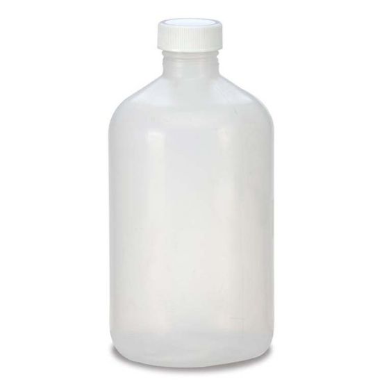 Picture of 16 oz Natural LDPE Plastic Boston Round Bottle, 28-400