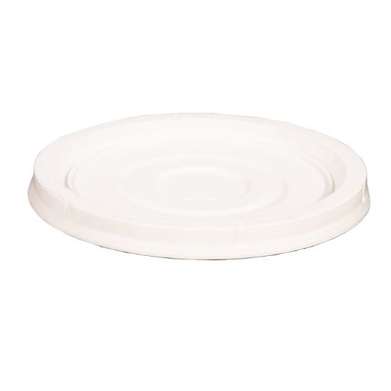 Picture of 1 Gallon White HDPE Plastic Tamper Evident Pail Cover, Slotted, EDPM Gasket, 74 mil