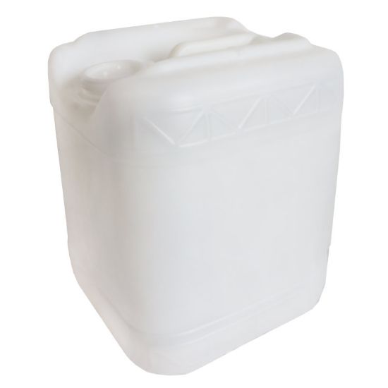 Picture of 5 Gallon Natural HPDE Plastic Square Tight Head Pail, 70 mm, Tamper Evident, 6TPI Open Vent, Dust Cover, 22 mm Cap Installed, UN Rated