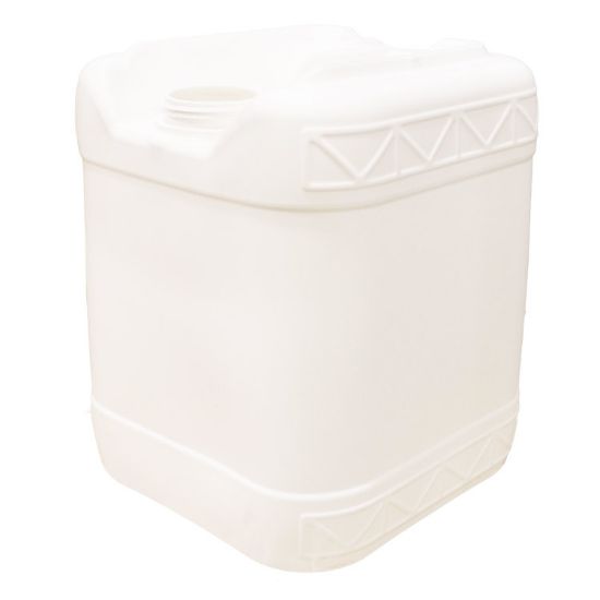 Picture of 5 Gallon White HDPE Plastic Square Tight Head Pail, 70 mm, TE 6 TPI, Closed Vent, 22 mm Cap Installed, UN Rated
