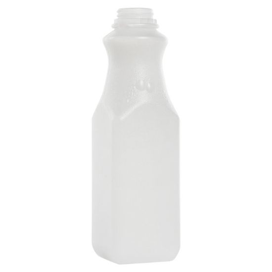Picture of 32 oz Natural HDPE Plastic Square Juice Bottle, 38-400, 38 Gram