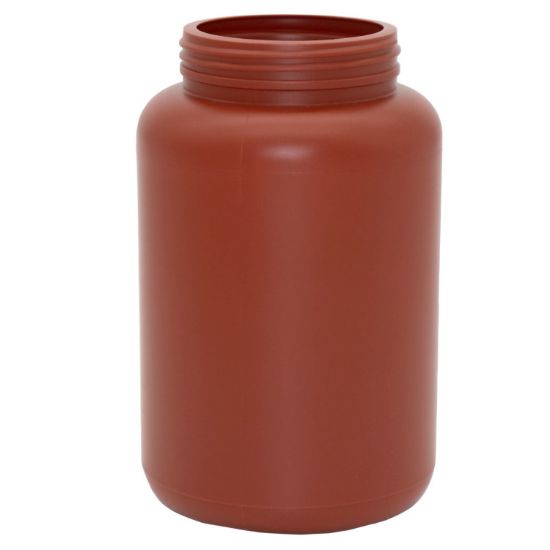 Picture of 1750 cc Round Amber HDPE Plastic UV Bottle, Electro Treated, 89-400 Neck Finish