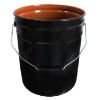 Picture of 5 Gallon Black Steel Open Head Pail, Red Phenolic Lining, w/ Pail Cover w/ Red Phenolic Lining, Rieke & Poly Vent, Flow in Gasket, UN Rated