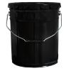 Picture of 5 Gallon Black Steel Open Head Pail, Red Phenolic Lining, w/ Pail Cover w/ Red Phenolic Lining, Rieke & Poly Vent, Flow in Gasket, UN Rated