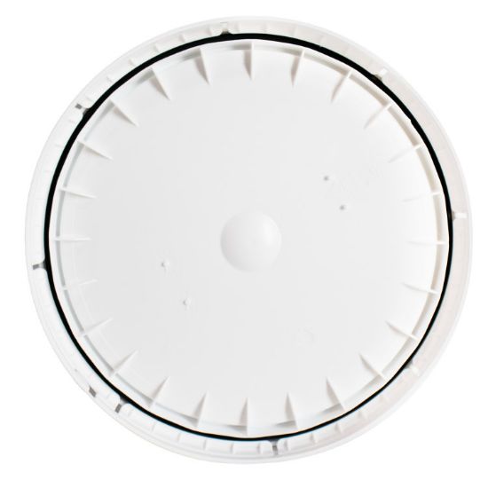 Picture of 3.5-7 Gallon White HDPE Plastic Pail Cover, Tear Tab w/ Gasket, Food Grade, Bagged Not Inverted