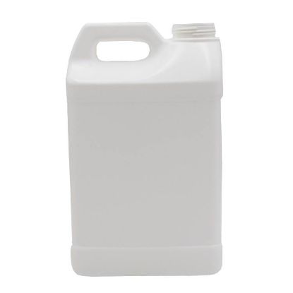 Picture of 2.5 Gallon White HDPE Plastic F-Style Bottle,  Flame Treated, 2 x 1, 63mm 63-485, White Box w/ Hand Holds,  365 Gram, UN Rated