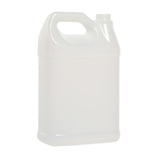 Picture of 128 oz Natural HDPE Plastic F-Style Bottle, 38mm 38-400 Rexam Snap Lok, with Gradation Marks, 150 Gram