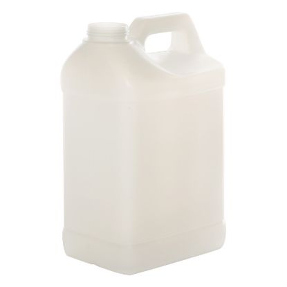 Picture of 2.5 Gallon Natural HDPE Plastic F-Style Bottle, 63-485, 2x1 Kraft Box, 330 Gram, UN Rated