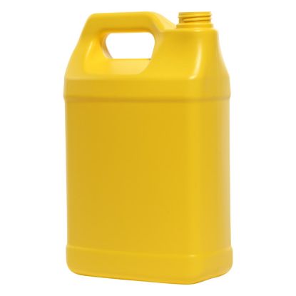 Picture of 4 Liter Yellow HDPE Plastic F-Style Bottle, 38mm 38-400, 165 Gram