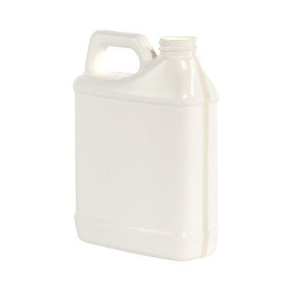 Picture of 16 oz White HDPE Plastic F-Style Bottle w/ View Stripe, No Graduations, 28mm 28-410, 43 Gram