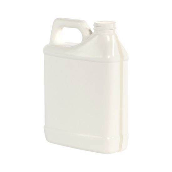 Picture of 16 oz White HDPE Plastic F-Style Bottle w/ View Stripe, No Graduations, 28mm 28-410, 43 Gram