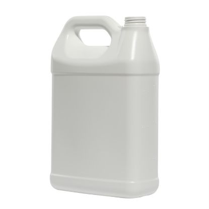 Picture of 128 oz White HDPE F-Style Bottle w/ View Stripe, 38mm 38-400 Rexam Child Resistant Snap Lok, 150 Gram