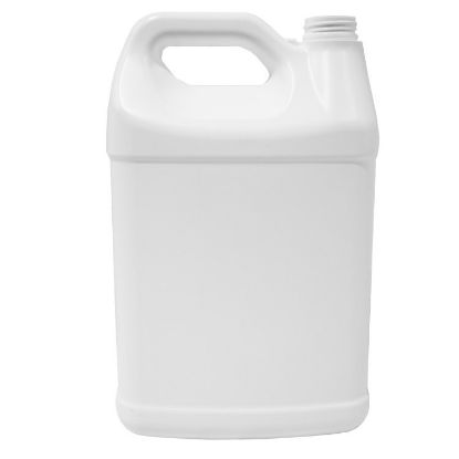 Picture of 128 oz White HDPE Plastic F-Style Bottle, 38mm 38-400 Rexam Child Resistant Snap Lok Neck Finish, 150 Gram