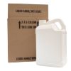 Picture of 2.5 Gallon White HDPE F-Style Bottle, Fluorinated Level 3, 63mm 63-485, 2 x 1, Kraft Reshipper Box