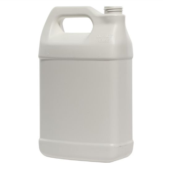 Picture of 128 oz White HDPE Plastic F-Style Bottle, Fluorinated Level 2, 38mm 38-400, 150 Gram