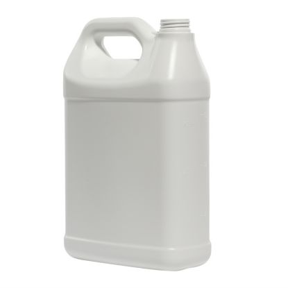 Picture of 128 oz White HDPE Plastic F-Style Bottle, 38mm 38-400 Rexam Child Resistant Snap Lok, 150 Gram