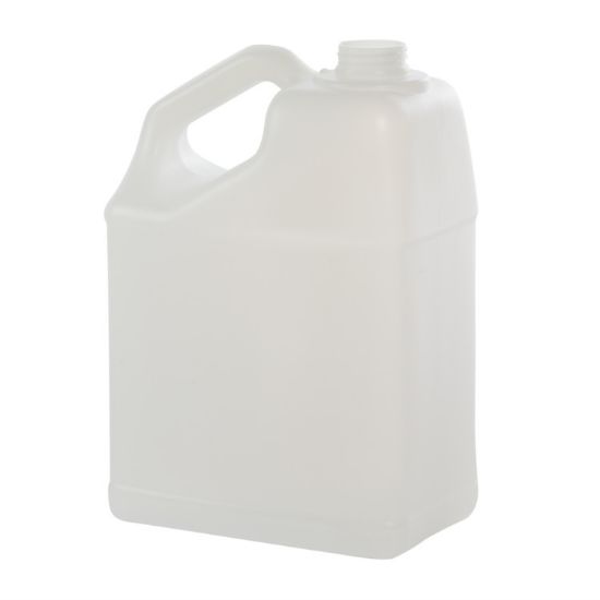 Picture of 128 oz Natural HDPE Plastic F-Style Slant Handle Bottle, 38mm 38-400, 140 Gram