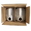 Picture of 2.5 Gallon Natural HDPE Plastic F-Style Rectangular Bottle, 2x1, Kraft Box, 63 mm Neck Finish