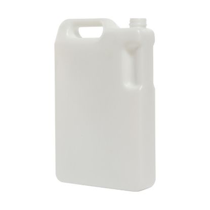 Picture of 5 liter Natural HDPE Plastic Space Saver F-Style Bottle w/ Pinch Grip, 38 mm 38-400, 345 Gram