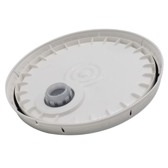 Picture of 3.3-6 Gallon White HDPE Plastic Pail Cover, Tear Tab Rieke