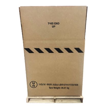 Picture of Intermediate Bulk Container, Cubic Yard Container with Pallet, Triple Wall Fluted Corrugated Box, UN Rated, Nails & Liner Included