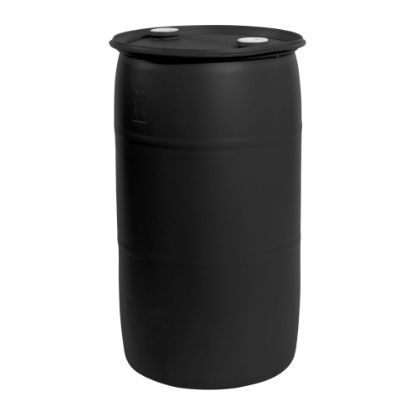 Picture of 35 Gallon Black HDPE Plastic Tight Head Drum with 2" Buttress and 2" NPT Fittings, UN Rated