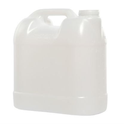 Picture of 2.5 Gallon Natural HDPE Plastic Squat F-Style Bottle w/ Graduation Marks, 63mm 63-415, 350 Gram